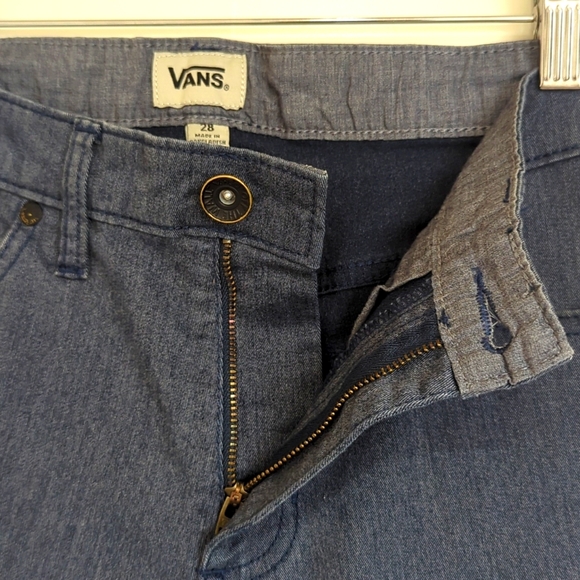 Vans Men's Cotton Blend Shorts Off The Wall Size 28 Small Blue Skater Preppy - Picture 7 of 12